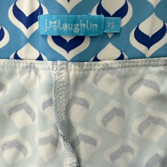 J Mclaughlin Skort Size XS Blue Geometric Mini Skirt Golf Tennis Pockets Preppy - Picture 6 of 9